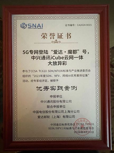 2023中国SDN/NFV/网络AI优秀案例揭晓：中兴通讯iCube2.0与IPv6+创新实践获双奖