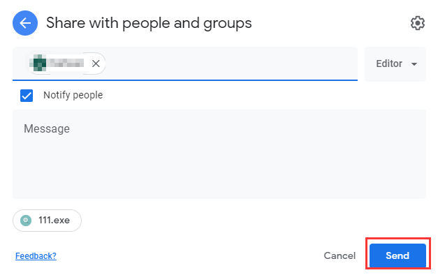 Google Drive发送文件