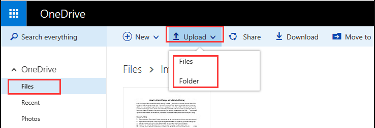 OneDrive上传文件